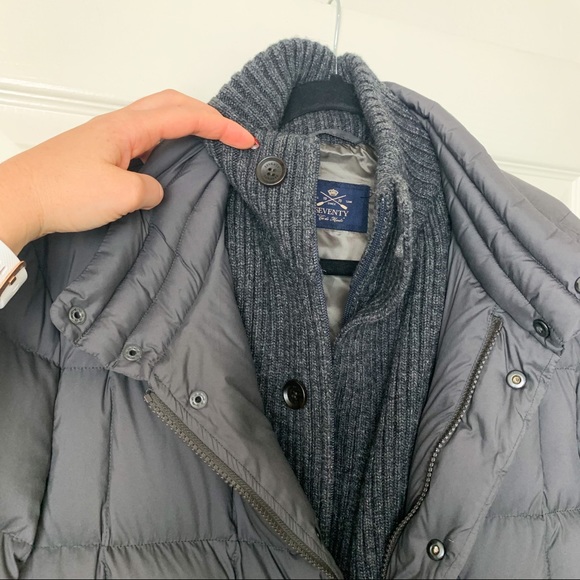 Seventy Venezia gray satin down and feather puffer - Picture 2 of 10